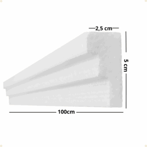 Moldura Roda Teto Isopor EPS Sanca 5 cm – Modelo KUAD3D5