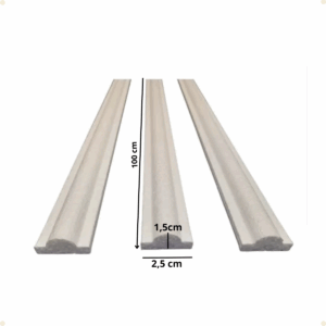 Moldura de parede Boiserie Baby - Medidas: 1,5 x 2,5 x 100 cm