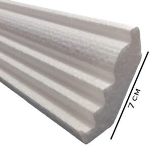 Moldura Teto Isopor EPS Sanca Roda Teto 7cm - Modelo PP7-3D