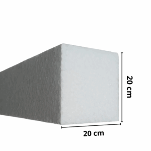 Moldura Externa Bloco EPS 20 x 20 cm | Fachada, Viga, Coluna, Beiral | 1 metro