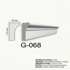 Moldura externa | fachada - EPS - Modelo G068