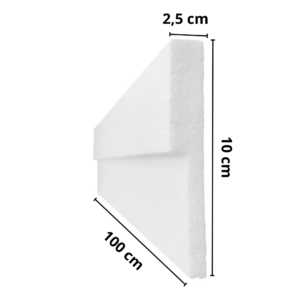 Moldura Roda Teto Isopor EPS Sanca 10 cm – Modelo KUAD2D10